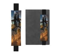 LHCVSFGW Porte-stylo élastique pour bloc-notes, marque-pages, porte-crayons en cuir synthétique avec bande réglable, pochette à stylos, tracteur agricole, récolte, trousse à crayons pour