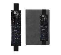 LHCVSFGW Porte-stylo élastique pour bloc-notes, marque-pages, porte-crayons en cuir synthétique avec bande réglable, pochette à stylos, étoiles et lune, trousse à crayons pour planificateurs