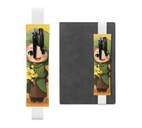 LHCVSFGW Porte-stylo élastique pour bloc-notes, marque-pages, porte-crayons en cuir synthétique avec bande réglable, pochette à crayons motif dessin animé, fille musulmane, trousse à crayons pour