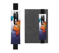 LHCVSFGW Porte-stylo élastique pour bloc-notes, marque-pages, porte-crayons en cuir synthétique avec bande réglable, pochette à stylos, carte du monde, trousse à crayons pour planificateurs, classeurs