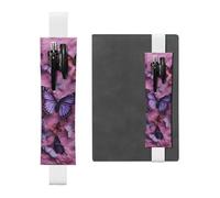 LHCVSFGW Porte-stylo élastique pour bloc-notes, marque-pages, porte-crayons en cuir synthétique avec bande réglable, pochette à stylos, tous les papillons, trousse à crayons pour planificateurs