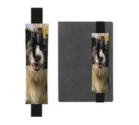 LHCVSFGW Porte-stylo élastique pour bloc-notes, marque-pages, porte-crayons en cuir synthétique avec bande réglable, pochette à stylos Mohado Border Collie Dog Trousse à crayons pour planificateurs