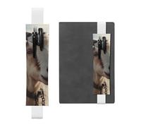 LHCVSFGW Porte-stylo élastique pour bloc-notes, marque-pages, porte-crayons en cuir synthétique avec bande réglable, pochette à crayons en forme de chèvre à flanc de colline pour planificateurs