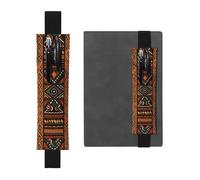 LHCVSFGW Porte-stylo élastique pour bloc-notes, marque-pages, porte-crayons en cuir synthétique avec bande réglable, pochette à stylos, motif africain traditionnel, trousse à crayons pour