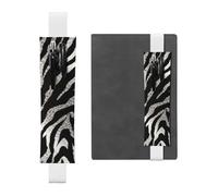 LHCVSFGW Porte-stylo élastique pour bloc-notes, marque-pages, porte-crayons en cuir synthétique avec bande réglable, pochette à crayons avec imprimé zèbre noir et blanc, trousse à crayons pour
