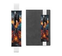 LHCVSFGW Porte-stylo élastique pour bloc-notes, marque-pages, porte-crayons en cuir synthétique avec bande réglable, pochette à crayons avec fond papillon coloré pour planificateurs, classeurs, livres