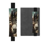 LHCVSFGW Porte-stylo élastique pour bloc-notes, marque-pages, porte-crayons en cuir synthétique avec bande réglable, pochette à stylos, motif âne, animaux, trousse à crayons pour planificateurs