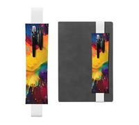 LHCVSFGW Porte-stylo élastique pour bloc-notes, marque-pages, porte-crayons en cuir synthétique avec bande réglable, pochette colorée pour crayons, planificateurs, classeurs, livres, blanc, Taille