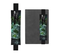 LHCVSFGW Porte-stylo élastique pour bloc-notes, marque-pages, porte-crayons en cuir synthétique avec bande réglable, pochette à crayons Mojito, cocktail, trousse à crayons pour planificateurs