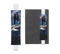 LHCVSFGW Porte-stylo élastique pour bloc-notes, marque-pages, porte-crayons en cuir synthétique avec bande réglable, excellente trousse à crayons motif requin blanc pour planificateurs, classeurs