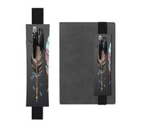 LHCVSFGW Porte-stylo élastique pour bloc-notes, marque-pages, porte-crayons en cuir synthétique avec bande réglable, pochette à stylos, plumes, flèches, trousse à crayons pour planificateurs