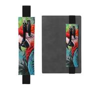 LHCVSFGW Porte-stylo élastique pour bloc-notes, marque-pages, porte-crayons en cuir synthétique avec bande réglable, pochette à crayons perroquet coloré pour planificateurs, classeurs, livres, Noir