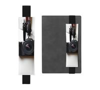 LHCVSFGW Porte-stylo élastique pour bloc-notes, marque-pages, porte-crayons en cuir synthétique avec bande réglable, pochette pour appareil photo, à suspendre sur un mur blanc, trousse à crayons pour