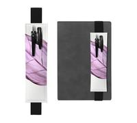 LHCVSFGW Porte-stylo élastique pour bloc-notes, marque-pages, porte-crayons en cuir synthétique avec bande réglable, pochette à stylos, feuilles lilas, trousse à crayons pour planificateurs, classeurs