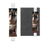 LHCVSFGW Porte-stylo élastique pour bloc-notes, marque-pages, porte-crayons en cuir synthétique avec bande réglable, étui à crayons motif bouledogue anglais, trousse à crayons pour planificateurs