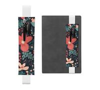 LHCVSFGW Porte-stylo élastique pour bloc-notes, marque-pages, porte-crayons en cuir synthétique avec bande réglable, pochette à stylos, simple petite fleur, trousse à crayons pour planificateurs