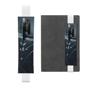 LHCVSFGW Porte-stylo élastique pour bloc-notes, marque-pages, porte-crayons en cuir synthétique avec bande réglable, pochette à stylos, silhouette de libellule, trousse à crayons pour planificateurs