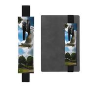 LHCVSFGW Porte-stylo élastique pour bloc-notes, marque-pages, porte-crayons en cuir synthétique avec bande réglable, pochette à stylos, colombes blanches volent au-dessus du parc, trousse à crayons