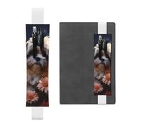 LHCVSFGW Porte-stylo élastique pour bloc-notes, marque-pages, porte-crayons en cuir synthétique avec bande réglable, pochette à stylos Shih Tzu chien et fleurs, trousse à crayons pour planificateurs