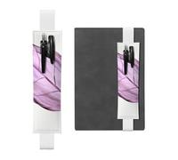 LHCVSFGW Porte-stylo élastique pour bloc-notes, marque-pages, porte-crayons en cuir synthétique avec bande réglable, pochette à stylos, feuilles lilas, trousse à crayons pour planificateurs, classeurs