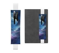 LHCVSFGW Porte-stylo élastique pour bloc-notes, marque-pages, porte-crayons en cuir synthétique avec bande réglable, pochette à stylos, nébuleuse et lune, trousse à crayons pour planificateurs
