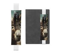 LHCVSFGW Porte-stylo élastique pour bloc-notes, marque-pages, porte-crayons en cuir synthétique avec bande réglable, pochette à stylos, motif âne, animaux, trousse à crayons pour planificateurs