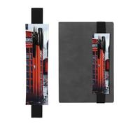 LHCVSFGW Porte-stylo élastique pour bloc-notes, marque-pages, porte-crayons en cuir synthétique avec bande réglable, pochette à stylos, étui à crayons pour téléphone Angleterre, Royaume-Uni, rétro