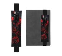 LHCVSFGW Porte-stylo élastique pour bloc-notes, marque-pages, porte-crayons en cuir synthétique avec bande réglable, pochette à stylos, rose rouge, trousse à crayons pour agendas, classeurs, livres