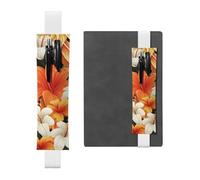 LHCVSFGW Porte-stylo élastique pour bloc-notes, marque-pages, porte-crayons en cuir synthétique avec bande réglable, pochette à stylos, fleurs et tribal hawaïen, trousse à crayons pour planificateurs