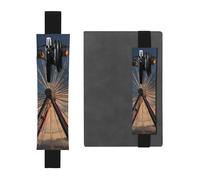 LHCVSFGW Porte-stylo élastique pour bloc-notes, marque-pages, porte-crayons en cuir synthétique avec bande réglable, pochette à crayons à grande roue pour planificateurs, classeurs, livres, Noir