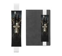 LHCVSFGW Porte-stylo élastique pour bloc-notes, marque-pages, porte-crayons en cuir synthétique avec bande réglable, étui à crayons en bois de bois pour planificateurs, classeurs, livres, blanc