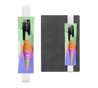 LHCVSFGW Porte-stylo élastique pour bloc-notes, marque-pages, porte-crayons en cuir synthétique avec bande réglable, pochette à stylos, crème glacée, arc-en-ciel, trousse à crayons pour planificateurs