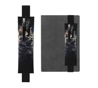 LHCVSFGW Porte-stylo élastique pour bloc-notes, marque-pages, porte-crayons en cuir synthétique avec bande réglable, pochette à stylos, motif chat dans une nébuleuse, trousse à crayons pour