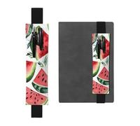 LHCVSFGW Porte-stylo élastique pour bloc-notes, marque-pages, porte-crayons en cuir synthétique avec bande réglable, pochette à stylos, motif pastèque, trousse à crayons pour planificateurs, classeurs