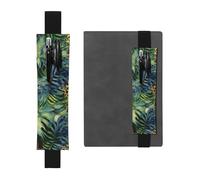 LHCVSFGW Porte-stylo élastique pour bloc-notes, marque-pages, porte-crayons en cuir synthétique avec bande réglable, pochette à stylos, pochette à crayons avec imprimé animal léopard, trousse à
