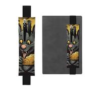 LHCVSFGW Porte-stylo élastique pour bloc-notes, marque-pages, porte-crayons en cuir synthétique avec bande réglable, pochette à stylos, rat mange un morceau de fromage, trousse à crayons pour
