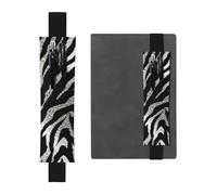LHCVSFGW Porte-stylo élastique pour bloc-notes, marque-pages, porte-crayons en cuir synthétique avec bande réglable, pochette à crayons avec imprimé zèbre noir et blanc, trousse à crayons pour