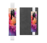 LHCVSFGW Porte-stylo élastique pour bloc-notes, marque-pages, porte-crayons en cuir synthétique avec bande réglable, pochette à crayons colorée aquarelle, trousse à crayons pour planificateurs
