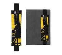 LHCVSFGW Porte-stylo élastique pour bloc-notes, marque-pages, porte-crayons en cuir synthétique avec bande réglable, pochette à crayons pour femme travaillant pour les agendas, classeurs, livres, Noir