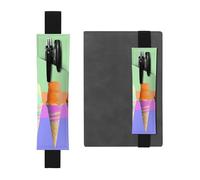 LHCVSFGW Porte-stylo élastique pour bloc-notes, marque-pages, porte-crayons en cuir synthétique avec bande réglable, pochette à stylos, crème glacée, arc-en-ciel, trousse à crayons pour planificateurs