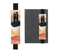 LHCVSFGW Porte-stylo élastique pour bloc-notes, marque-pages, porte-crayons en cuir synthétique avec bande réglable, pochette à crayons incurvée pour planificateurs, classeurs, livres, Noir , Taille