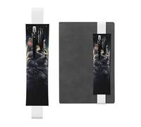 LHCVSFGW Porte-stylo élastique pour bloc-notes, marque-pages, porte-crayons en cuir synthétique avec bande réglable, pochette à stylos, motif chat dans une nébuleuse, trousse à crayons pour