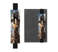 LHCVSFGW Porte-stylo élastique pour bloc-notes, marque-pages, porte-crayons en cuir synthétique avec bande réglable, jolie trousse à crayons en forme de girafe pour planificateurs, classeurs, livres