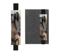 LHCVSFGW Porte-stylo élastique pour bloc-notes, marque-pages, porte-crayons en cuir synthétique avec bande réglable, pochette à crayons en forme de chèvre à flanc de colline pour planificateurs