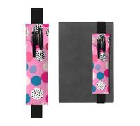 LHCVSFGW Porte-stylo élastique pour bloc-notes, marque-pages, porte-crayons en cuir synthétique avec bande réglable, pochette à crayons à pois fous pour agendas, classeurs, livres, Noir , Taille