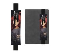 LHCVSFGW Porte-stylo élastique pour bloc-notes, marque-pages, porte-crayons en cuir synthétique avec bande réglable, pochette à stylos Une fille qui aime les chats Trousse à crayons pour