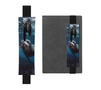 LHCVSFGW Porte-stylo élastique pour bloc-notes, marque-pages, porte-crayons en cuir synthétique avec bande réglable, pochette à crayons sous l'eau, motif lion de mer, trousse à crayons pour