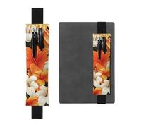 LHCVSFGW Porte-stylo élastique pour bloc-notes, marque-pages, porte-crayons en cuir synthétique avec bande réglable, pochette à stylos, fleurs et tribal hawaïen, trousse à crayons pour planificateurs