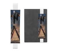 LHCVSFGW Porte-stylo élastique pour bloc-notes, marque-pages, porte-crayons en cuir synthétique avec bande réglable, pochette à crayons à grande roue pour planificateurs, classeurs, livres, blanc