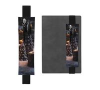 LHCVSFGW Porte-stylo élastique pour bloc-notes, marque-pages, porte-crayons en cuir synthétique avec bande réglable - Pochette à stylos - Il y a de la neige sur la bougie - Trousse à crayons pour